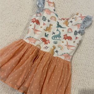 Pink Dino Cheeky Plum Leotard, 7Y.